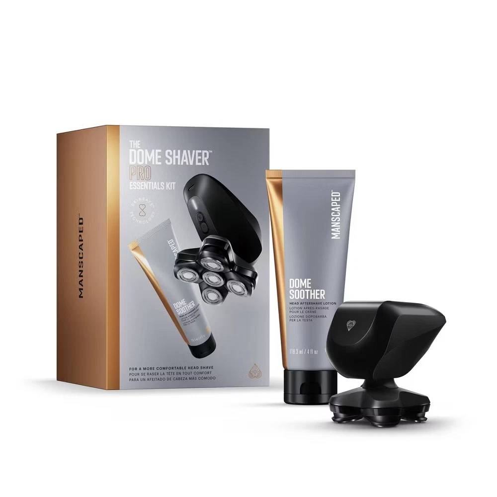 New!‎ MANSCAPED Dome Shaver PRO Essentials Kit Bald Head Electric Razor 5 Blade
